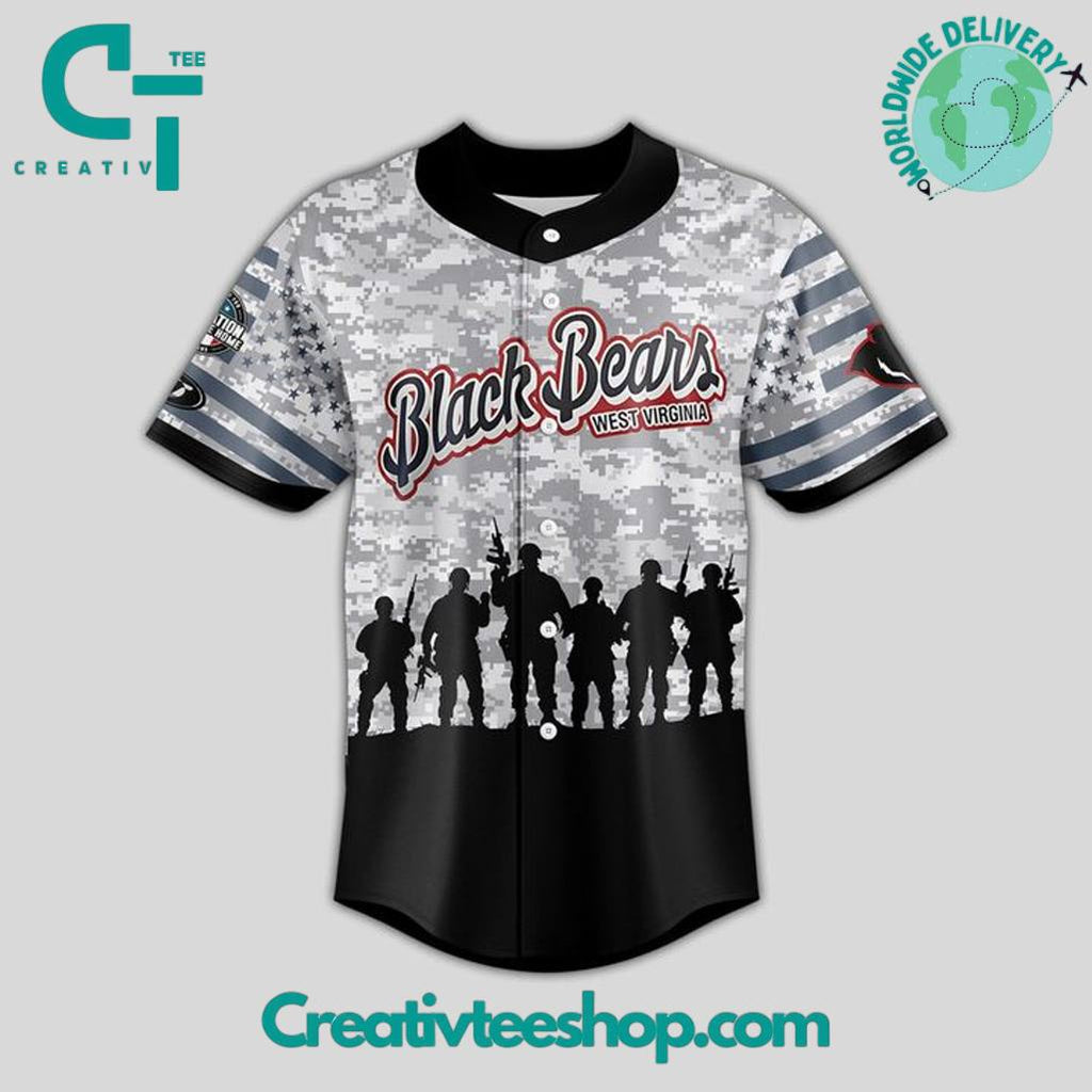 West Virginia Black Bears X Military Appreciation Night 2025 Baseball Jersey