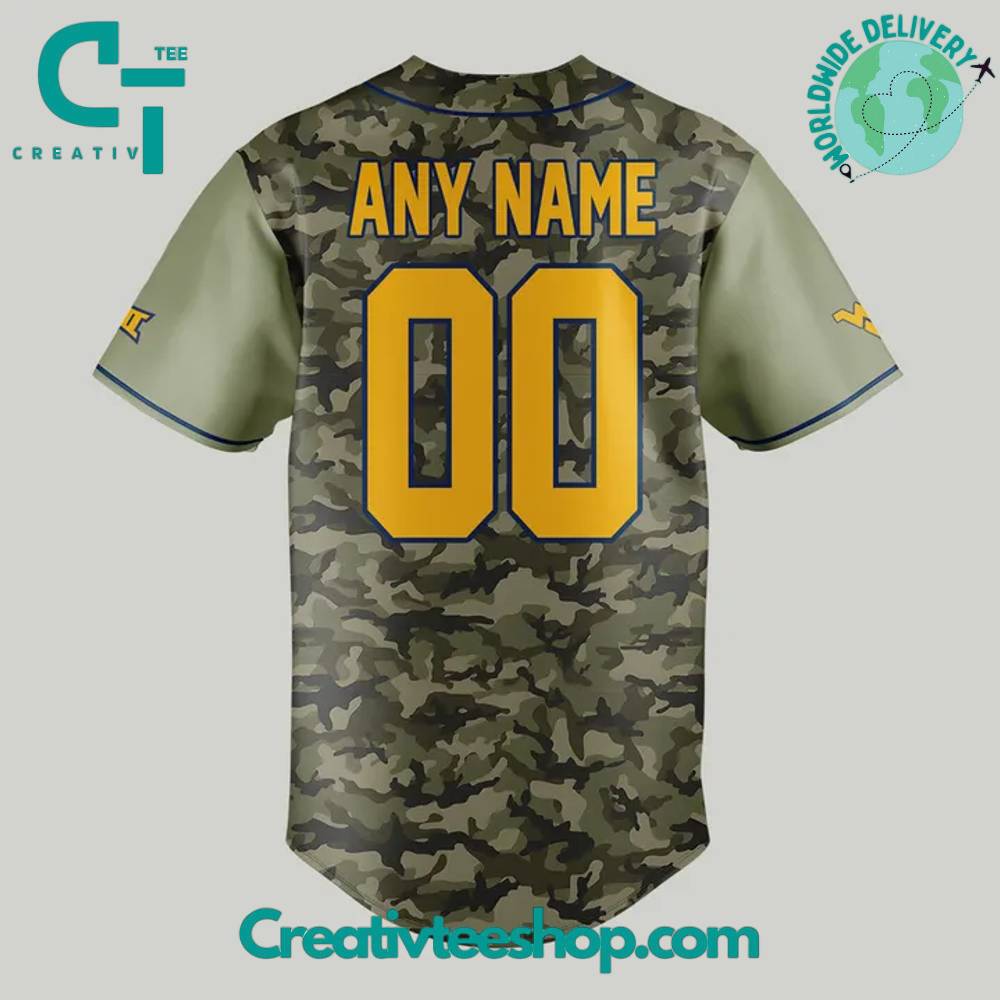 West Virginia Mountaineers 2025 Camo Design Special Baseball Jersey
