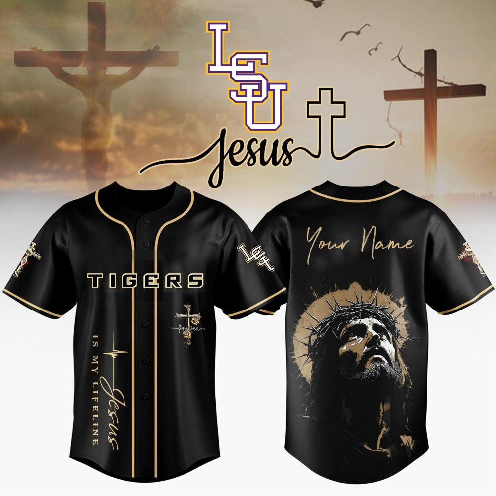 Lsu Tigers College Football X Jesus Special Edition - 3D Baseball Jersey