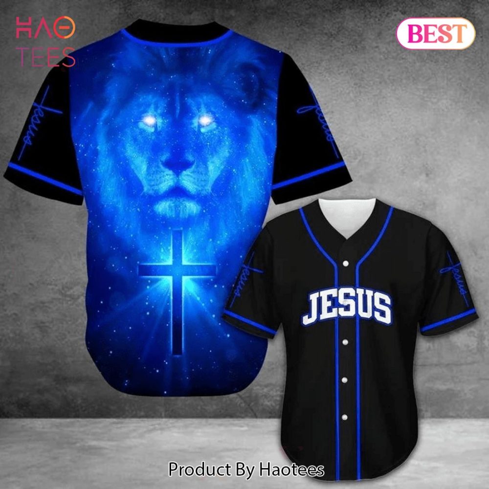 Divine Lion &amp; Cross Jesus Baseball Jersey - Spiritual Style For Faithful Fans