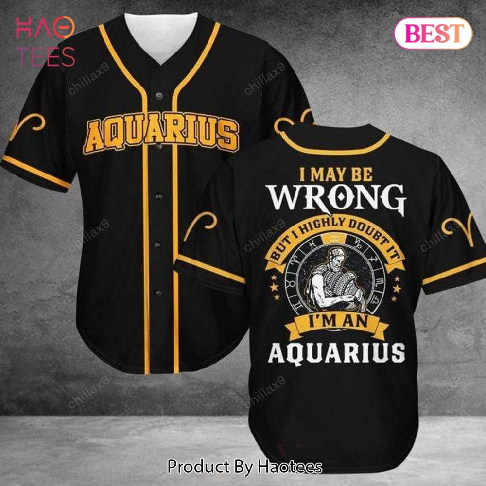 Aquarius Zodiac Baseball Jersey – Unique Astrology Gift For Him/Her – Bold Design, Perfect For Birthdays!