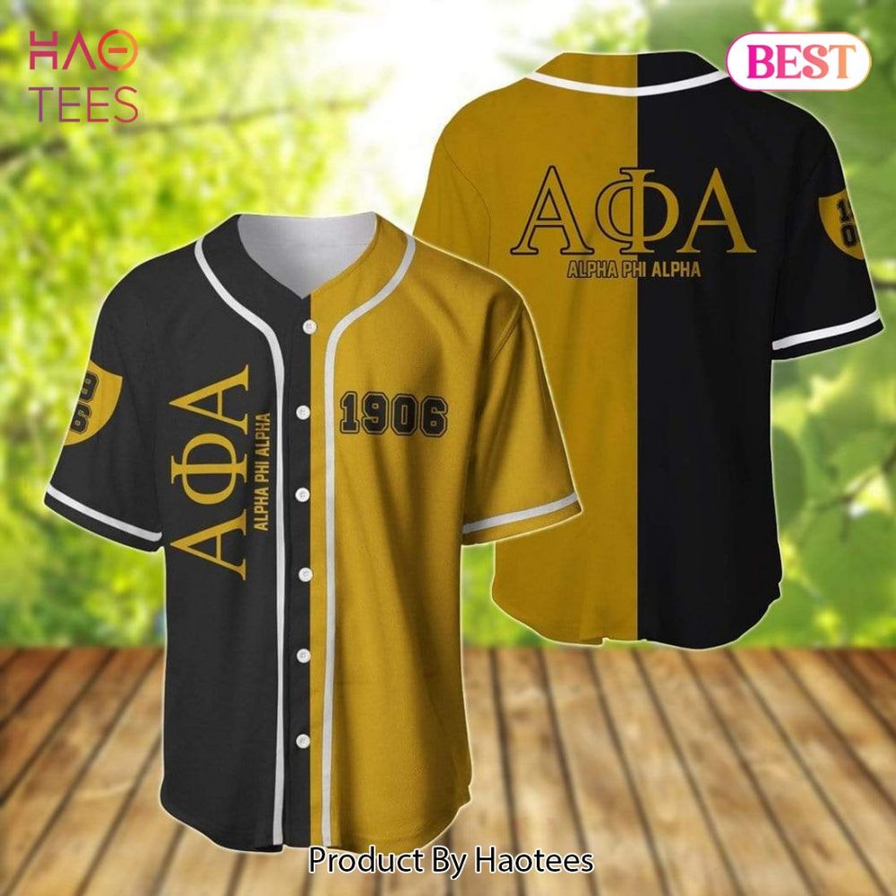 Vintage Alpha Phi Alpha 1906 Jersey - Stylish Black &amp; Gold Greek Apparel