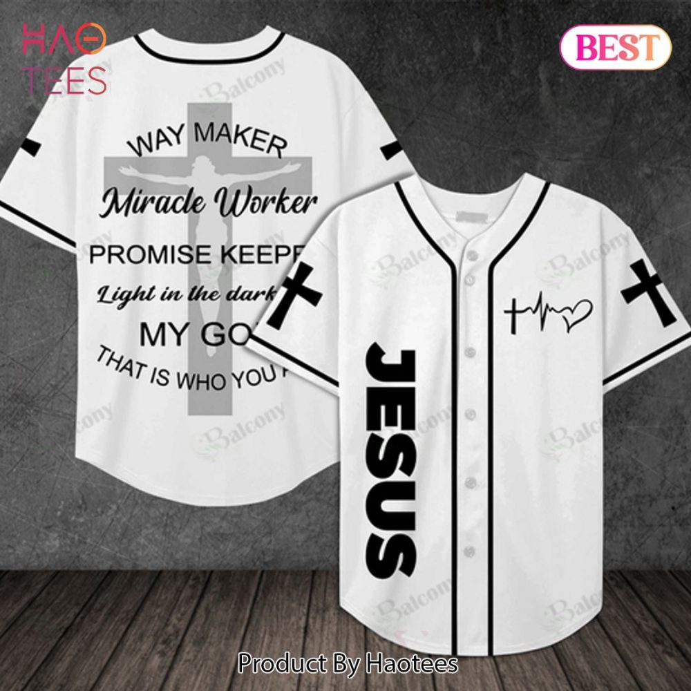 Christian Baseball Jersey - Inspirational Jesus Design With Cross &amp; Quotes - Unisex Faith Apparel