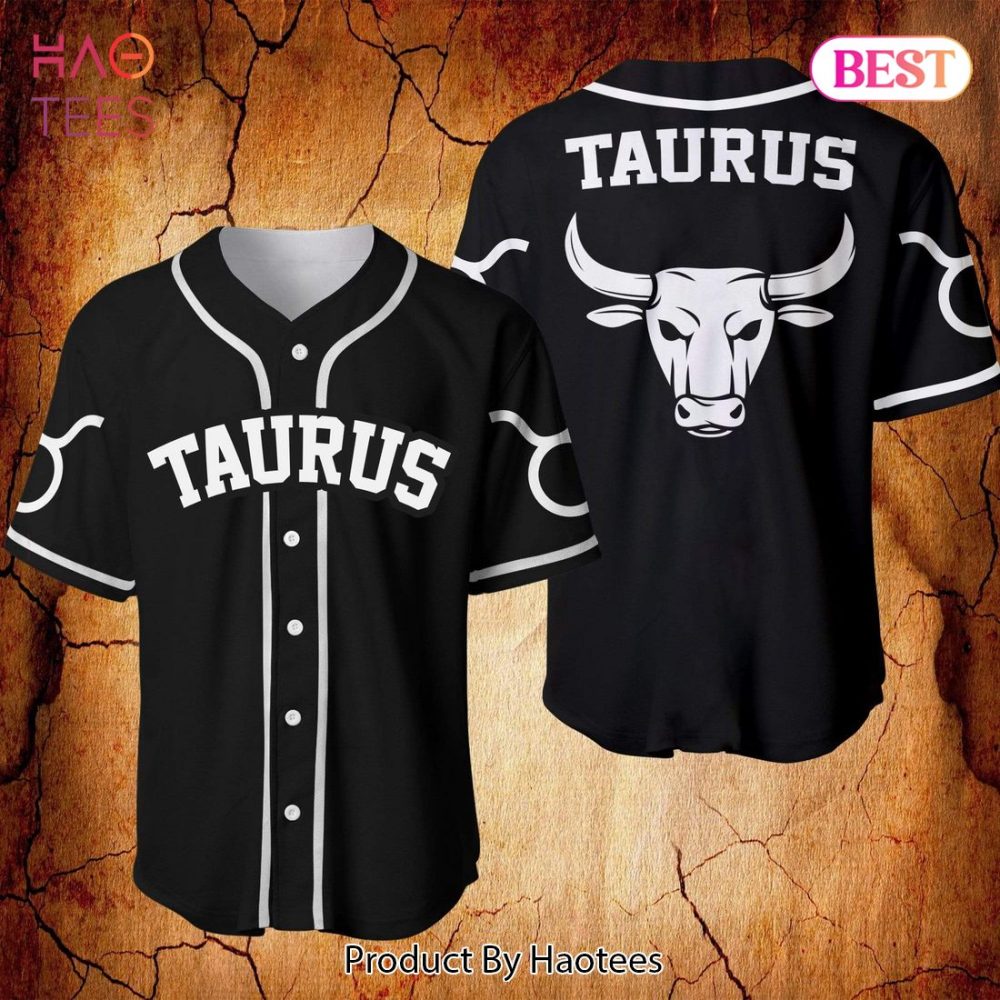 Taurus Baseball Jersey - Bold Zodiac Bull Design , Perfect Gift For Astrology Fans