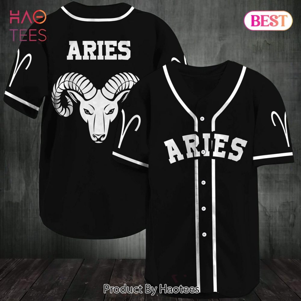 Aries Zodiac Baseball Jersey - Stylish Black Ram Design For Astrology Lovers