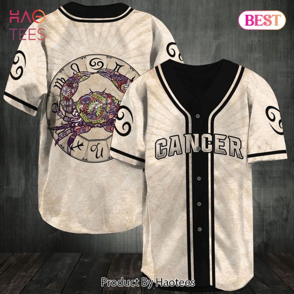 Vintage Zodiac Cancer Baseball Jersey - Unique Astrological Graphic Tee , Haotees