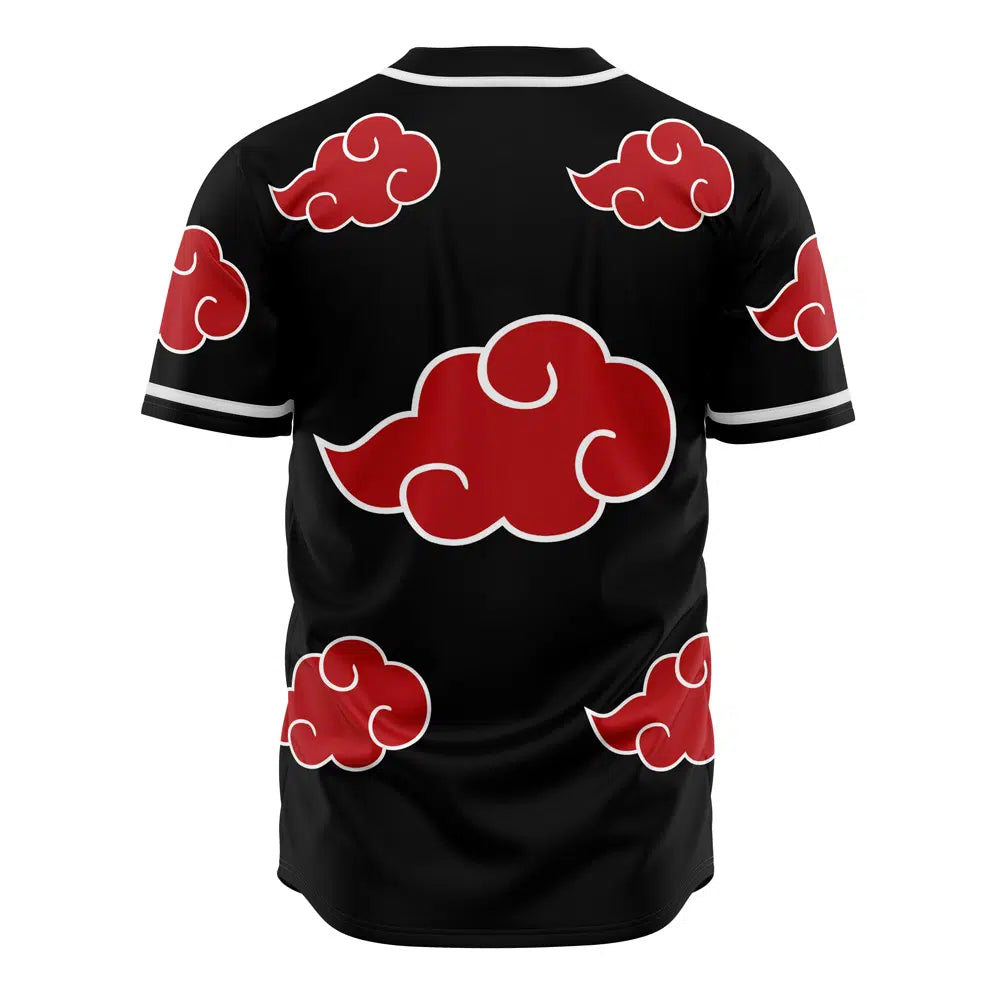 Stylish Anime-Inspired Black &amp; Red Cloud Baseball Jersey – Unisex, Soft Fabric, Perfect Gift!