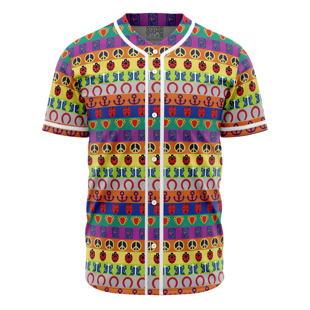 Vibrant Patterned Baseball Jersey - Unisex Colorful Graphic Shirt For Bold Style
