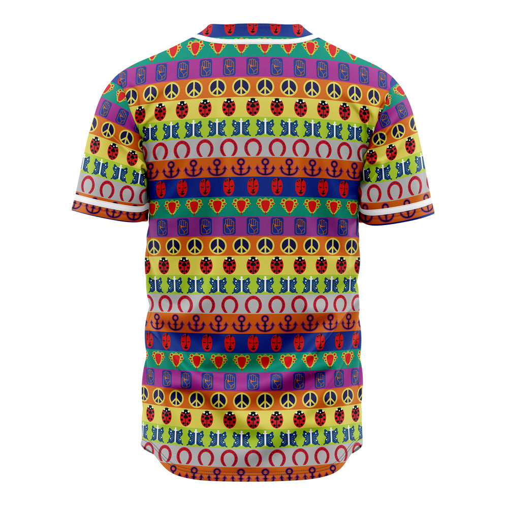Vibrant Patterned Baseball Jersey - Unisex Colorful Graphic Shirt For Bold Style