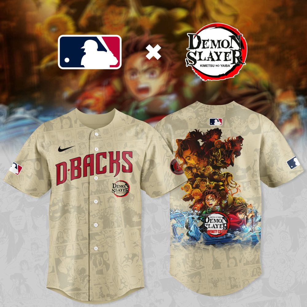 Limited Edition D-Backs X Demon Slayer Baseball Jersey - Anime Fan Must-Have!