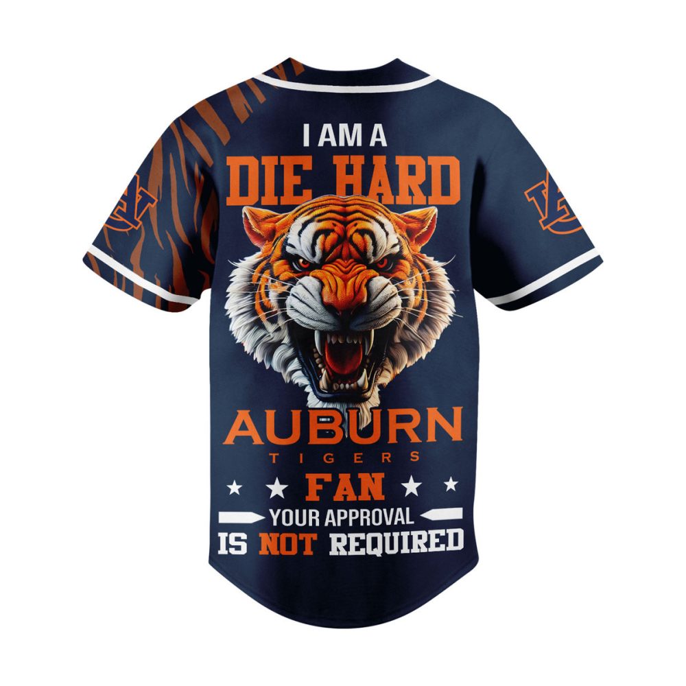 Auburn Tigers Die Hard Fan Jersey - Bold Graphic Baseball Shirt For Game Day Passion