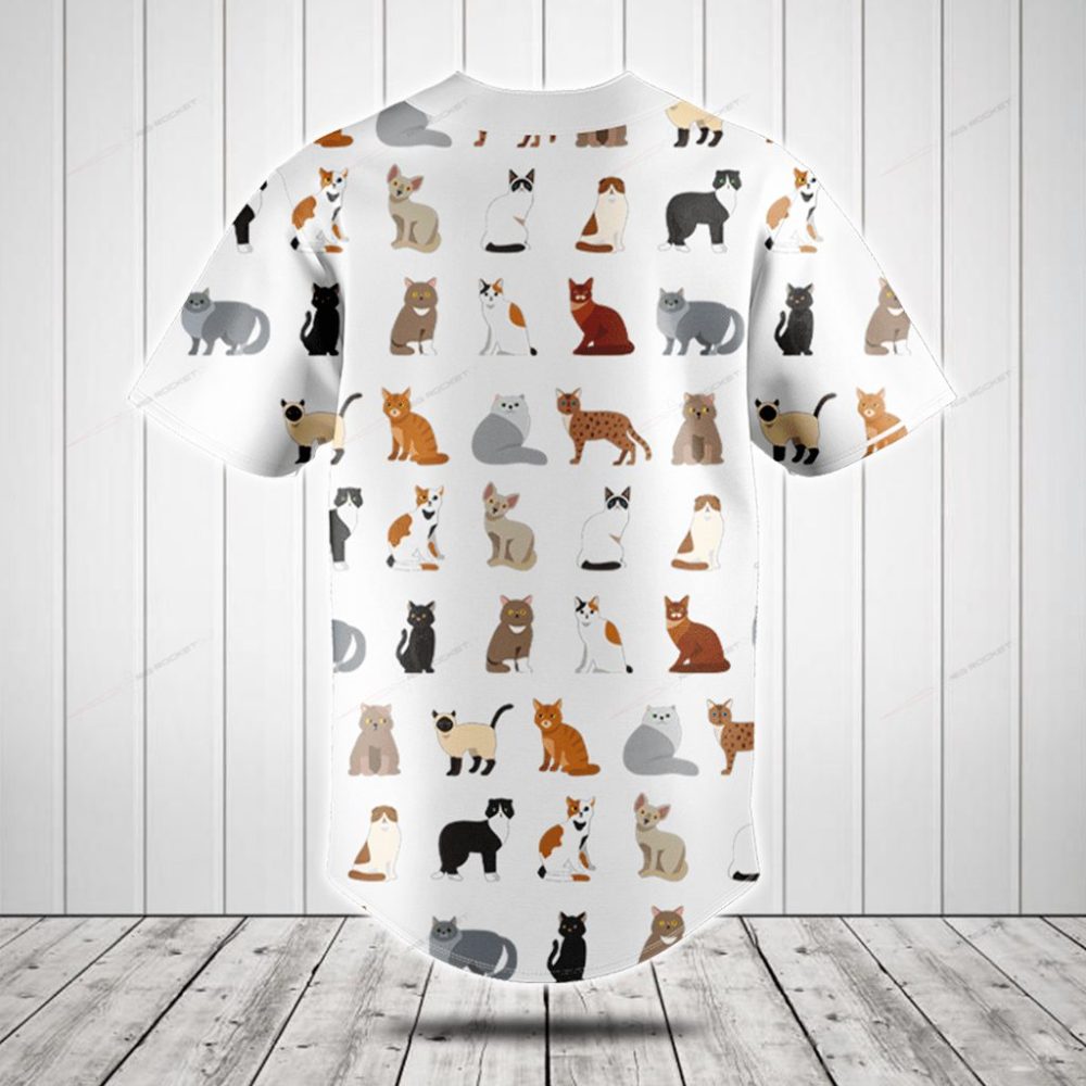 Best Cat Dad Ever Baseball Jersey – Cute Cat Print Shirt For Cat Lovers