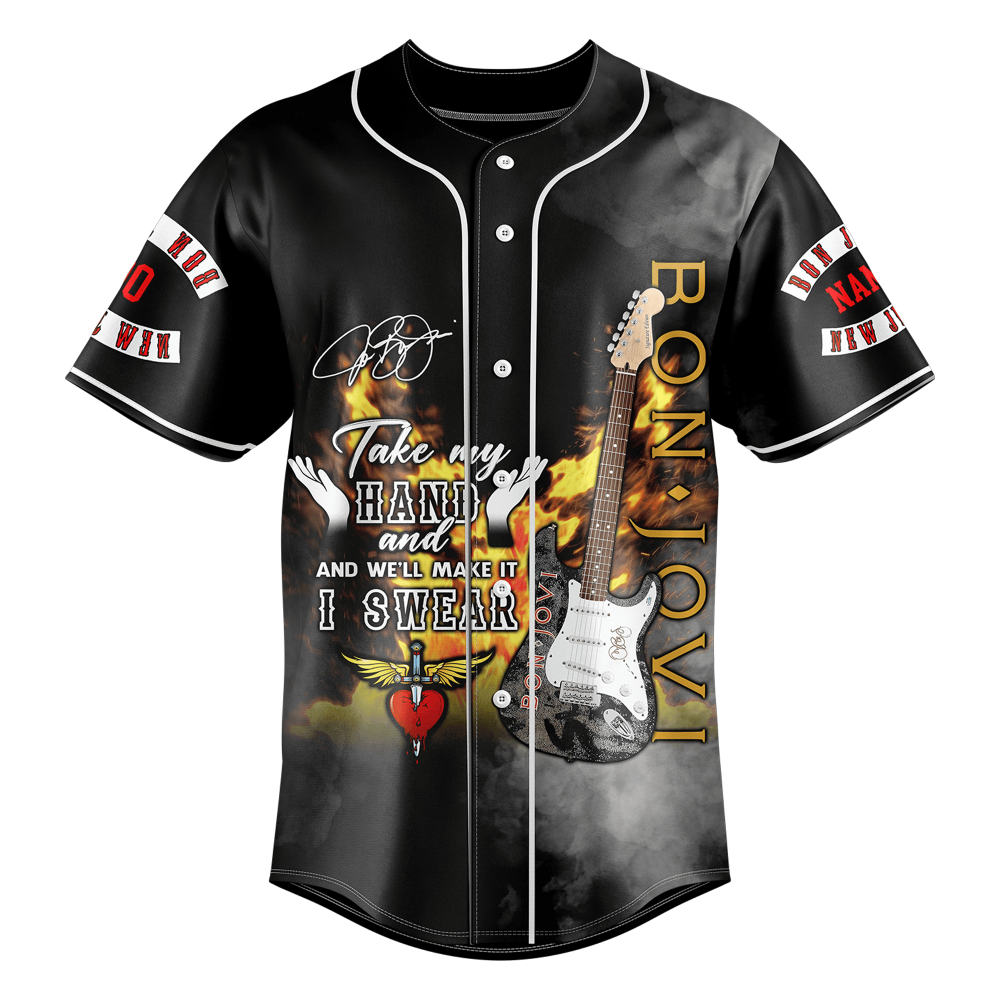 Rock On: Stylish Guitar Graphic Jersey – Perfect For Fans &amp; Music Lovers!