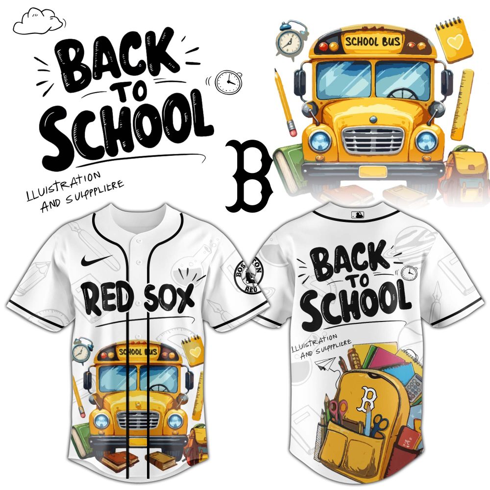Back To School Baseball Jersey - Fun School Bus Design For Kids &amp; Fans
