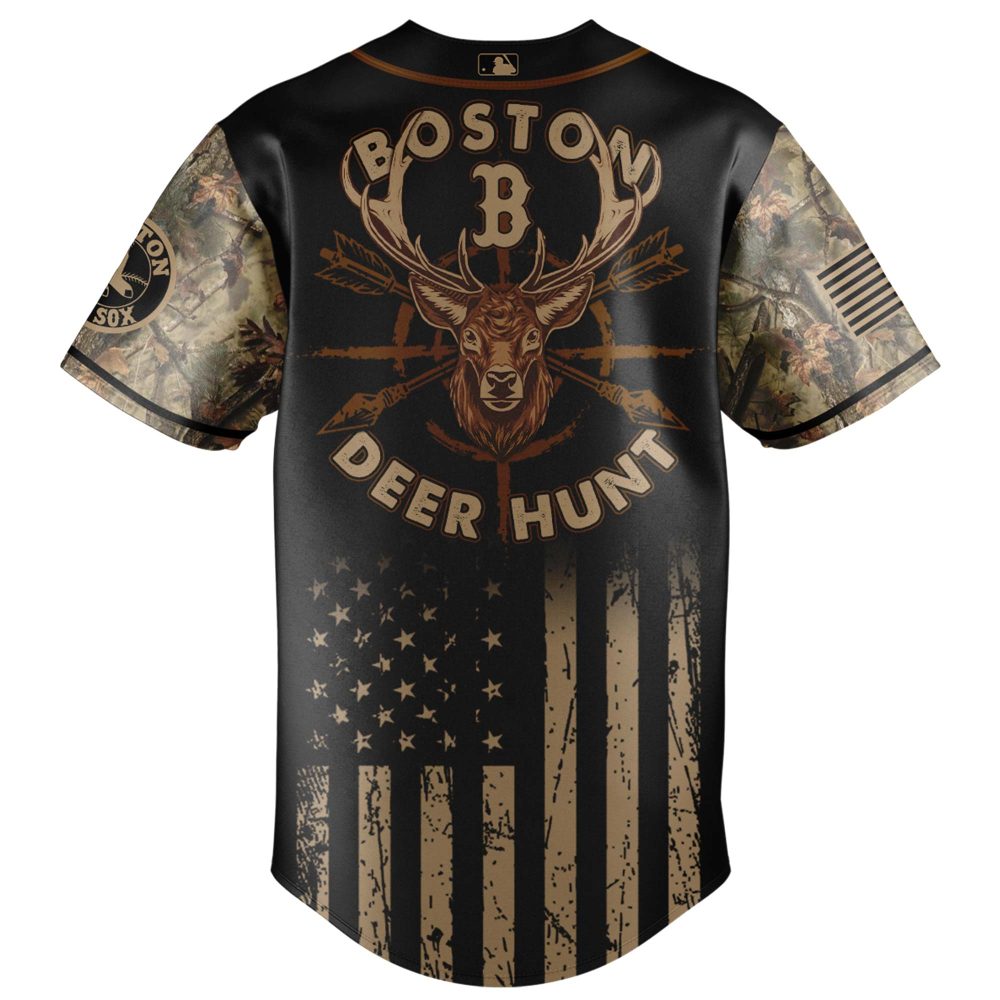 Boston Deer Hunt Camo Baseball Jersey - Limited Edition Sportswear Apparel