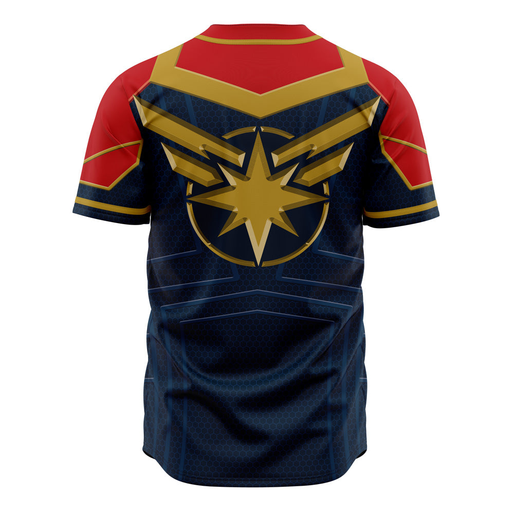 Unleash Your Superhero Style: Premium Red &amp; Blue Star Baseball Jersey - Limited Edition!