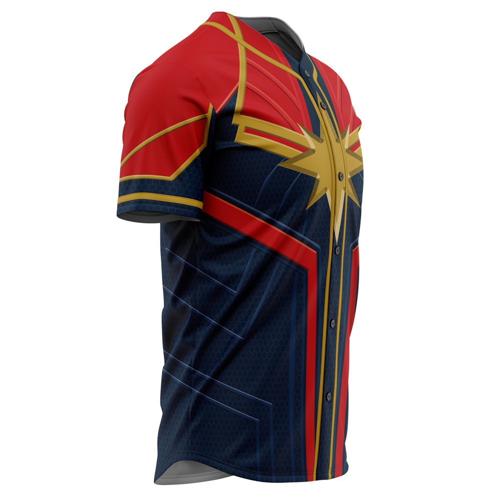 Unleash Your Superhero Style: Premium Red &amp; Blue Star Baseball Jersey - Limited Edition!