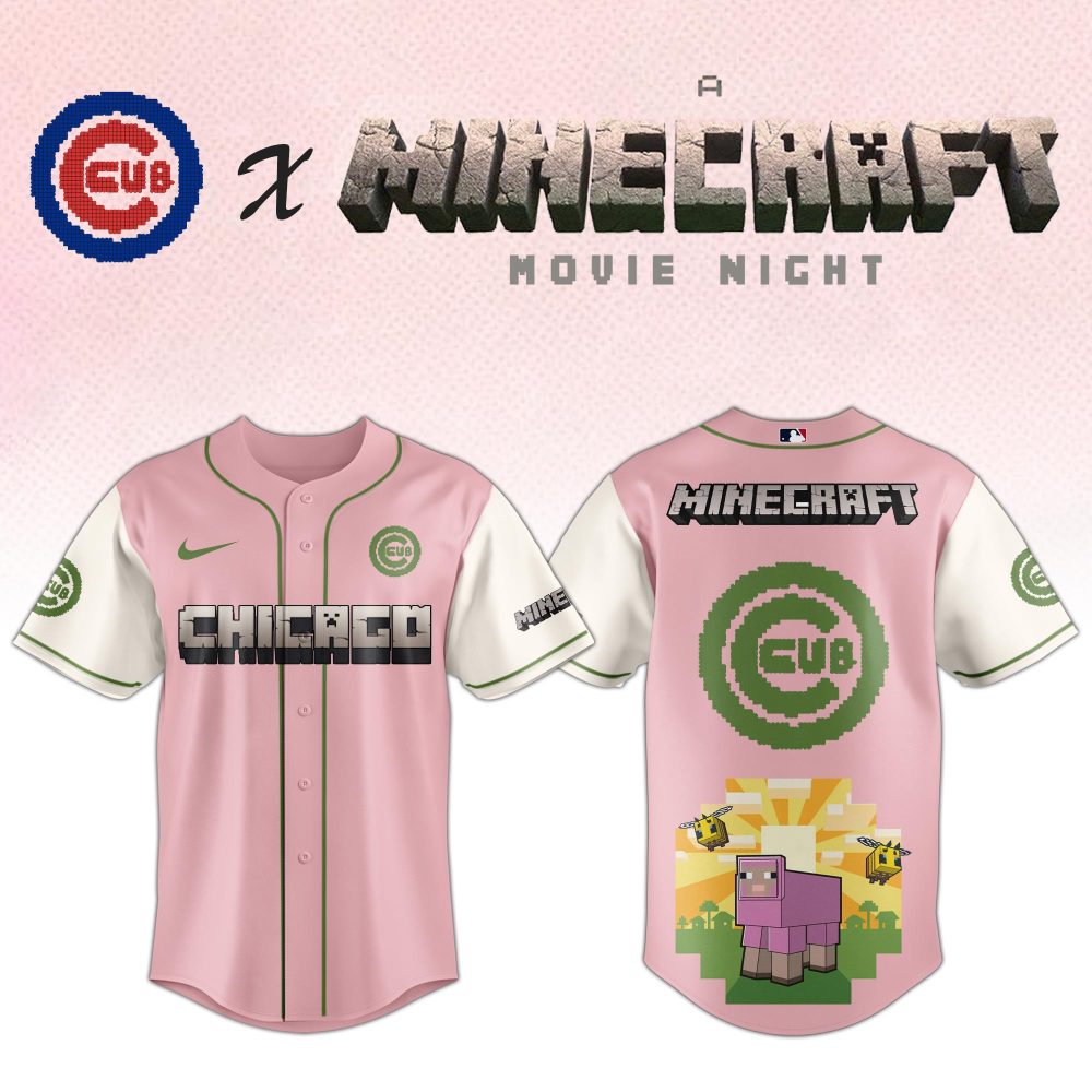 Limited Edition Chicago X Minecraft Pink Jersey - Perfect For Fans &amp; Collectors!