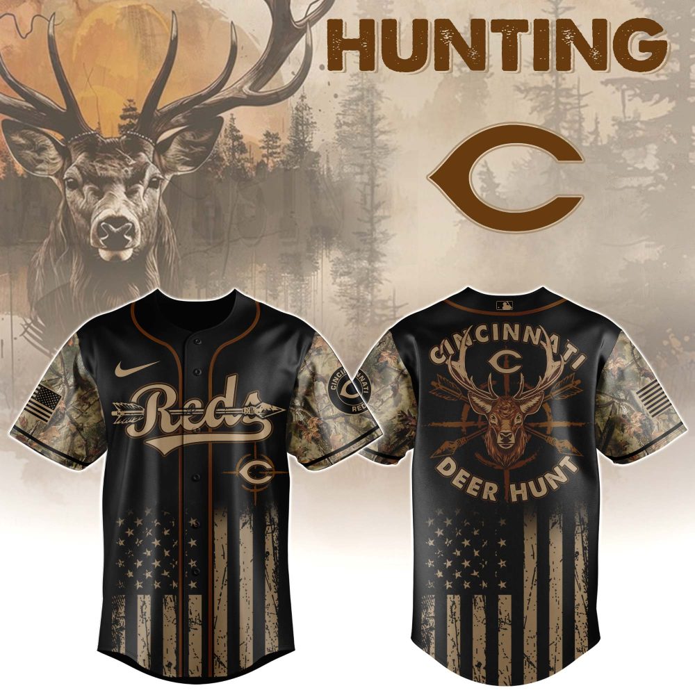 Limited Edition Cincinnati Deer Hunt Camo Baseball Jersey - Stylish Outdoor Apparel