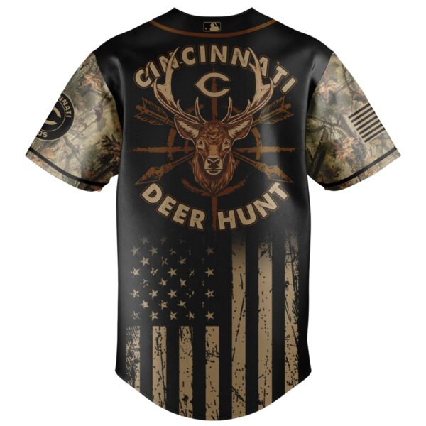 Limited Edition Cincinnati Deer Hunt Camo Baseball Jersey - Stylish Outdoor Apparel