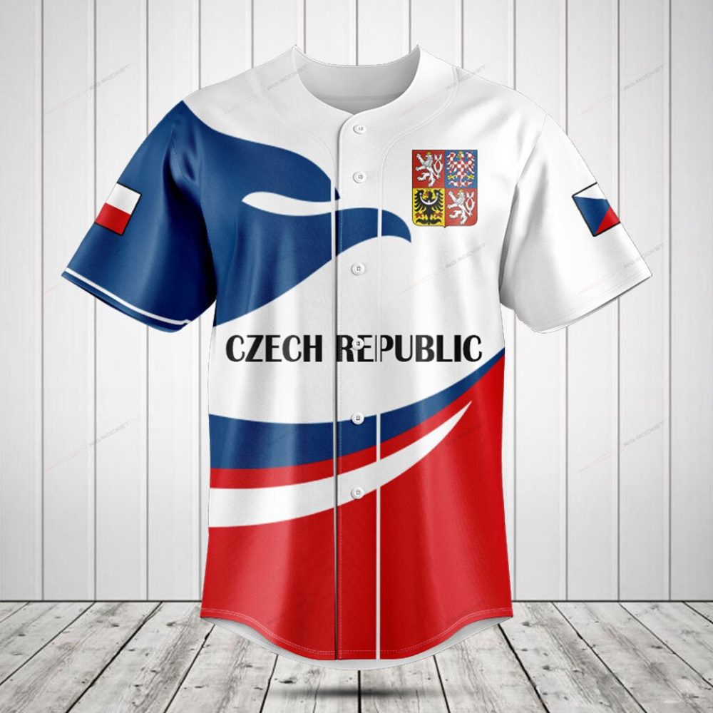 Czech Republic Flag Baseball Jersey - Stylish National Pride Sportswear