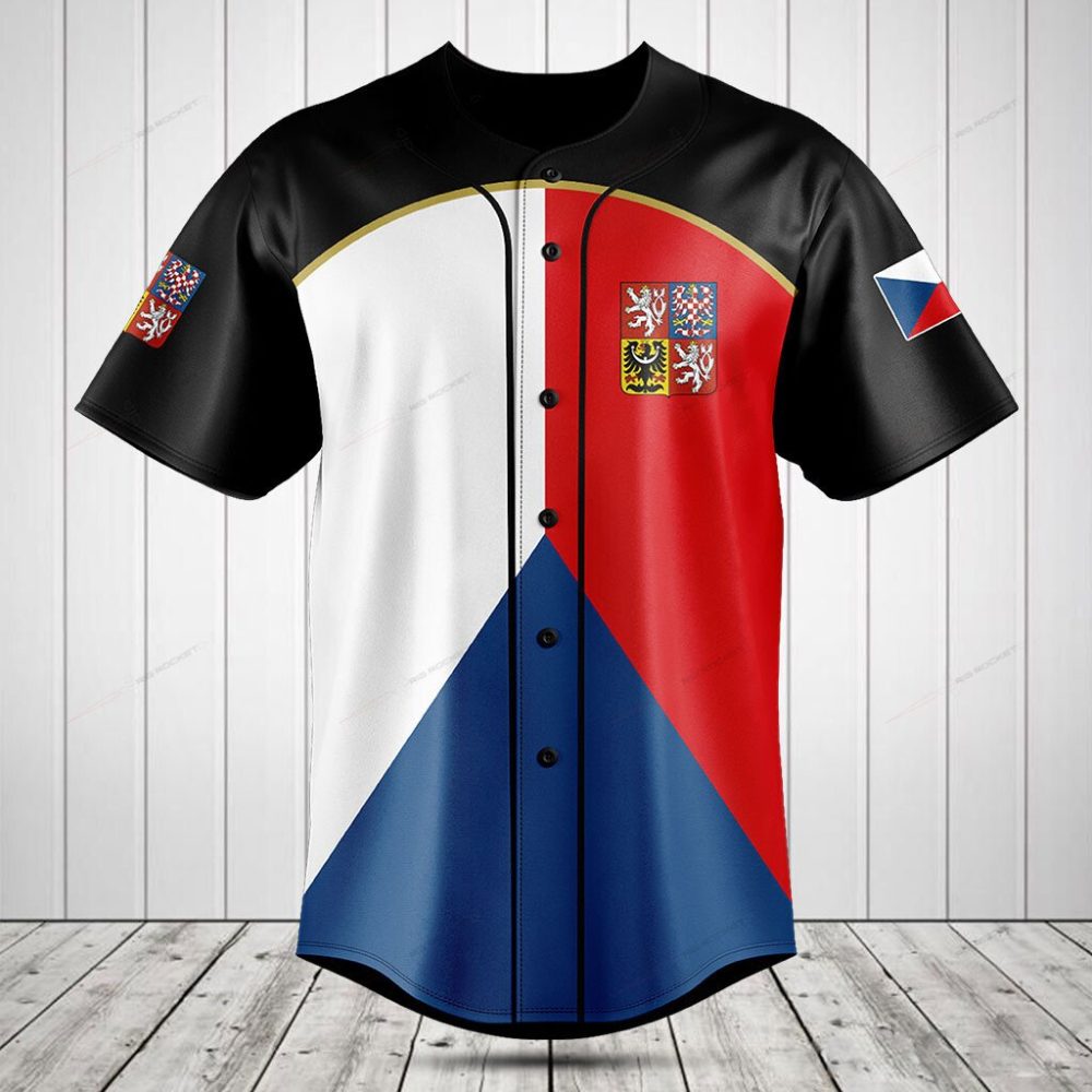Stylish Czech Republic Flag Baseball Jersey - Unisex Sports Shirt For Fans