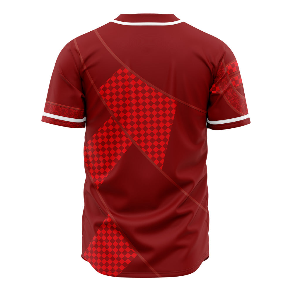 Trendy Red &amp; Blue V-Design Button-Up Baseball Jersey – Unisex Casual Fashion