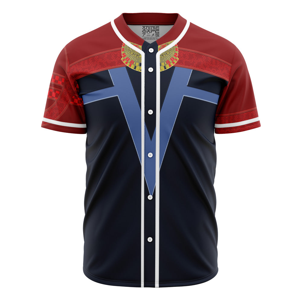 Trendy Red &amp; Blue V-Design Button-Up Baseball Jersey – Unisex Casual Fashion