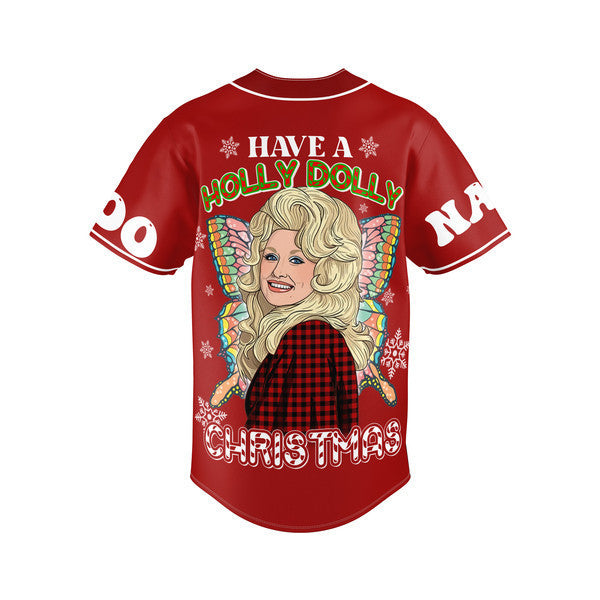 Holly Dolly Christmas Baseball Jersey – Festive Red, Perfect Holiday Gift!