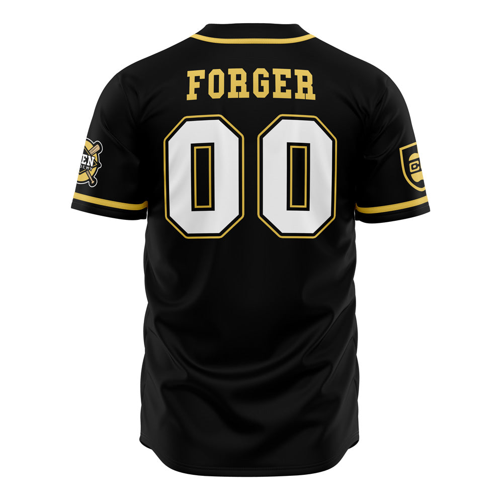 Stylish Eden Academy Baseball Jersey - Black &amp; Gold , Unisex Sportswear Top