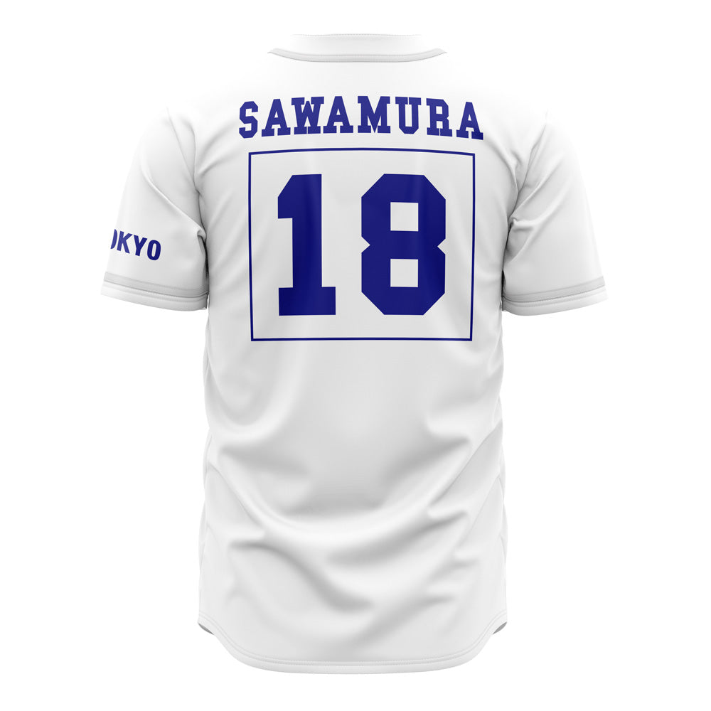 Stylish Anime-Inspired White Baseball Jersey – Eye-Catching Design, Perfect For Fans!