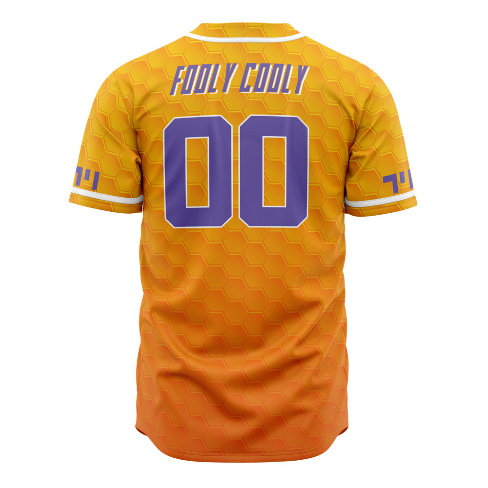 Vibrant Honeycomb Pattern Baseball Jersey - Stylish Button-Up Shirt For Anime Fans