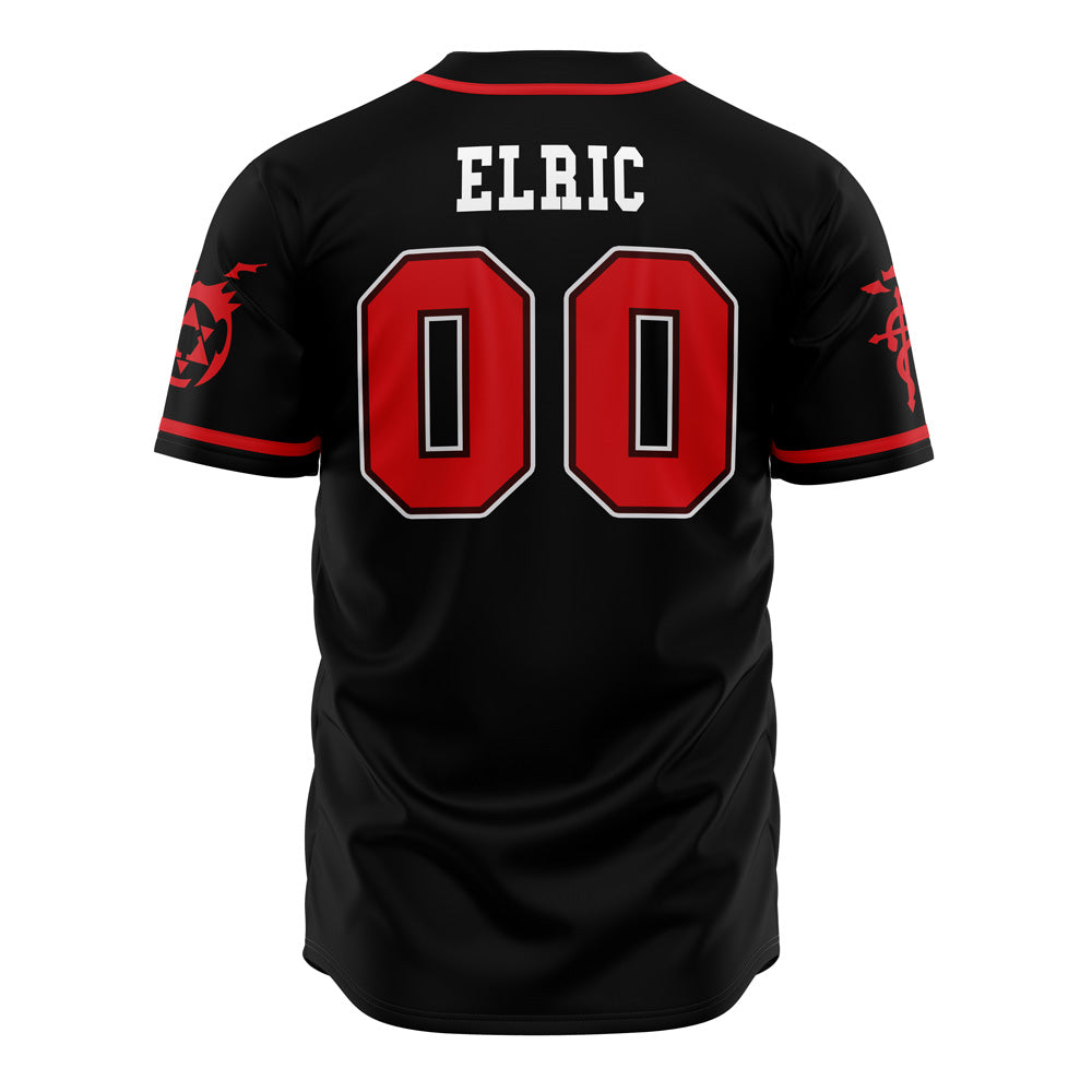 Fullmetal Alchemist Baseball Jersey - Anime Fan Apparel, Black &amp; Red Design