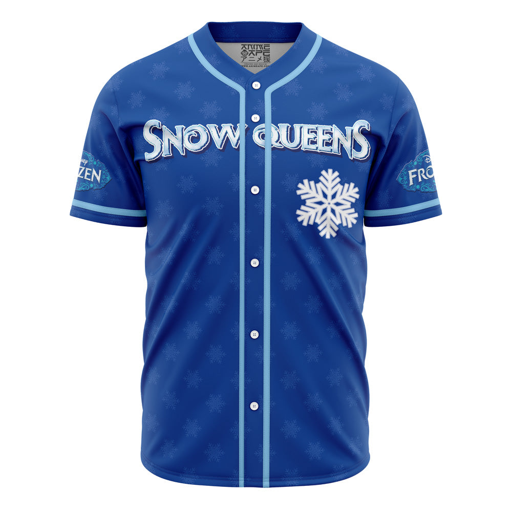 Snow Queens Blue Baseball Jersey - Stylish Frosted Design For Fans