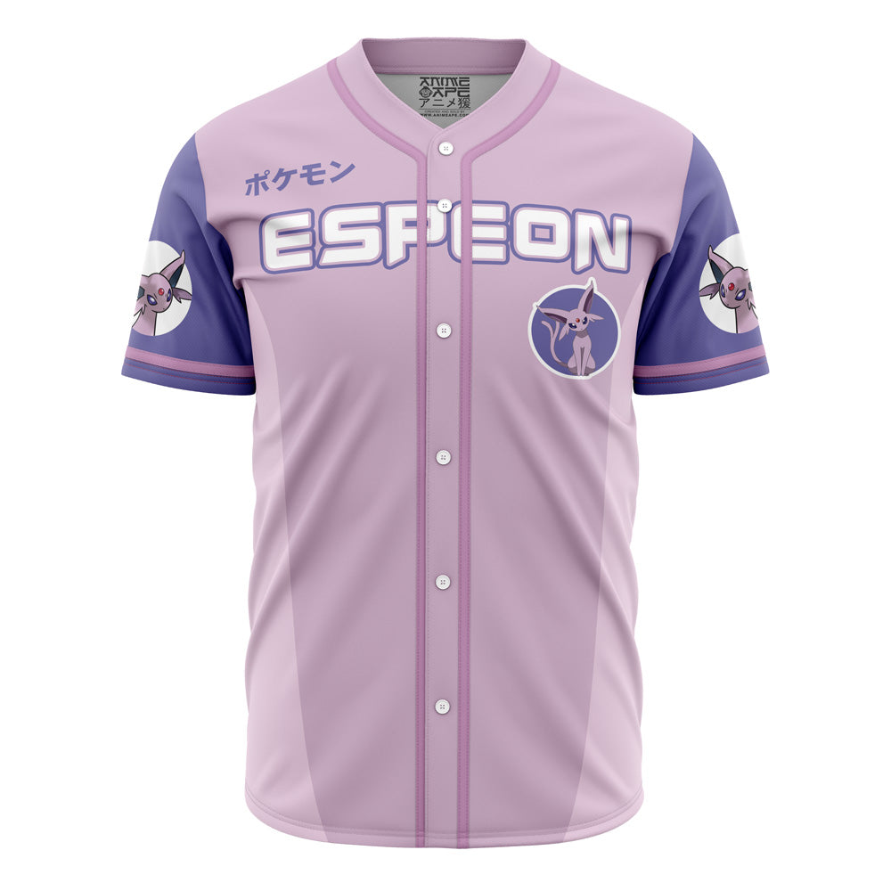 Espeon Themed Baseball Jersey - Stylish Pink &amp; Purple Anime Apparel For Fans