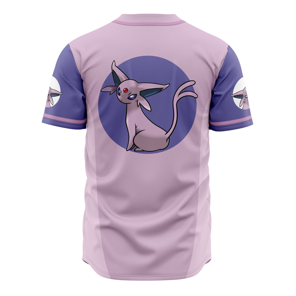 Espeon Themed Baseball Jersey - Stylish Pink &amp; Purple Anime Apparel For Fans