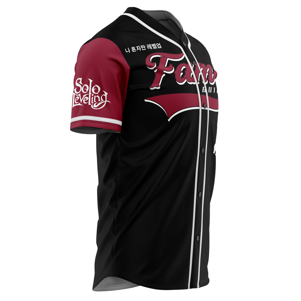 Stylish Black &amp; Burgundy Baseball Jersey - Fame Guild Design, Perfect For Sports &amp; Casual Wear