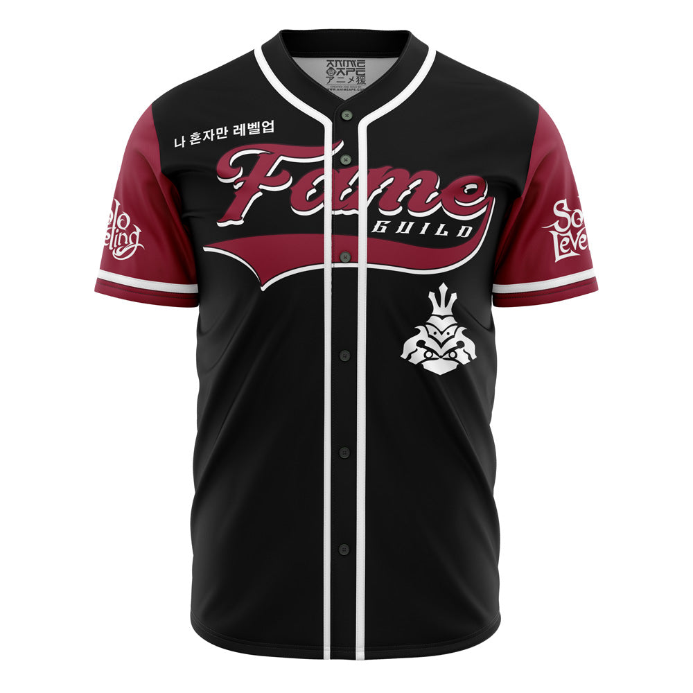Stylish Black &amp; Burgundy Baseball Jersey - Fame Guild Design, Perfect For Sports &amp; Casual Wear