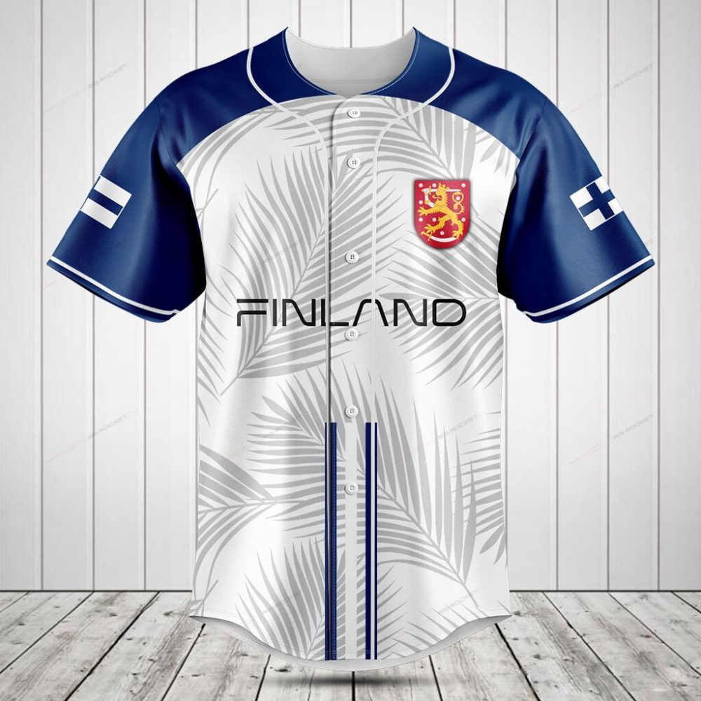 Stylish Finland Baseball Jersey – Men'S Short Sleeve Sports Shirt With Crest