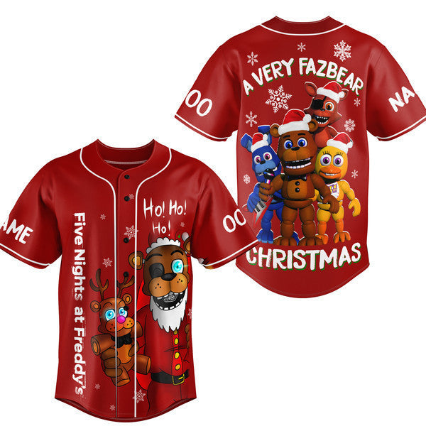 Festive Five Nights At Freddy'S Christmas Baseball Jersey – Perfect Holiday Gift!