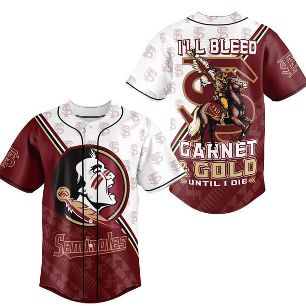 Seminoles Garnet &amp; Gold Baseball Jersey - Bold Team Spirit Apparel