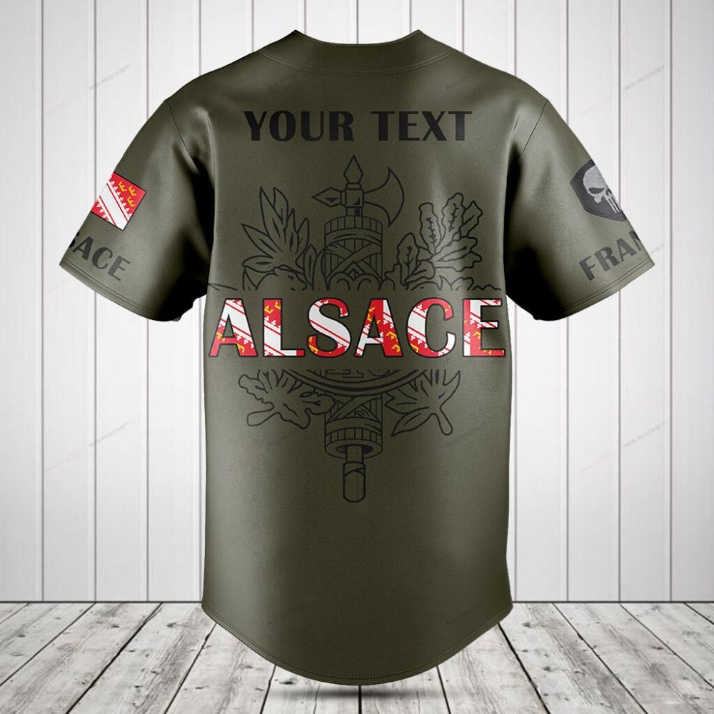 Alsace Heritage Baseball Jersey - Stylish Olive Green Design, Perfect Gift For Fans