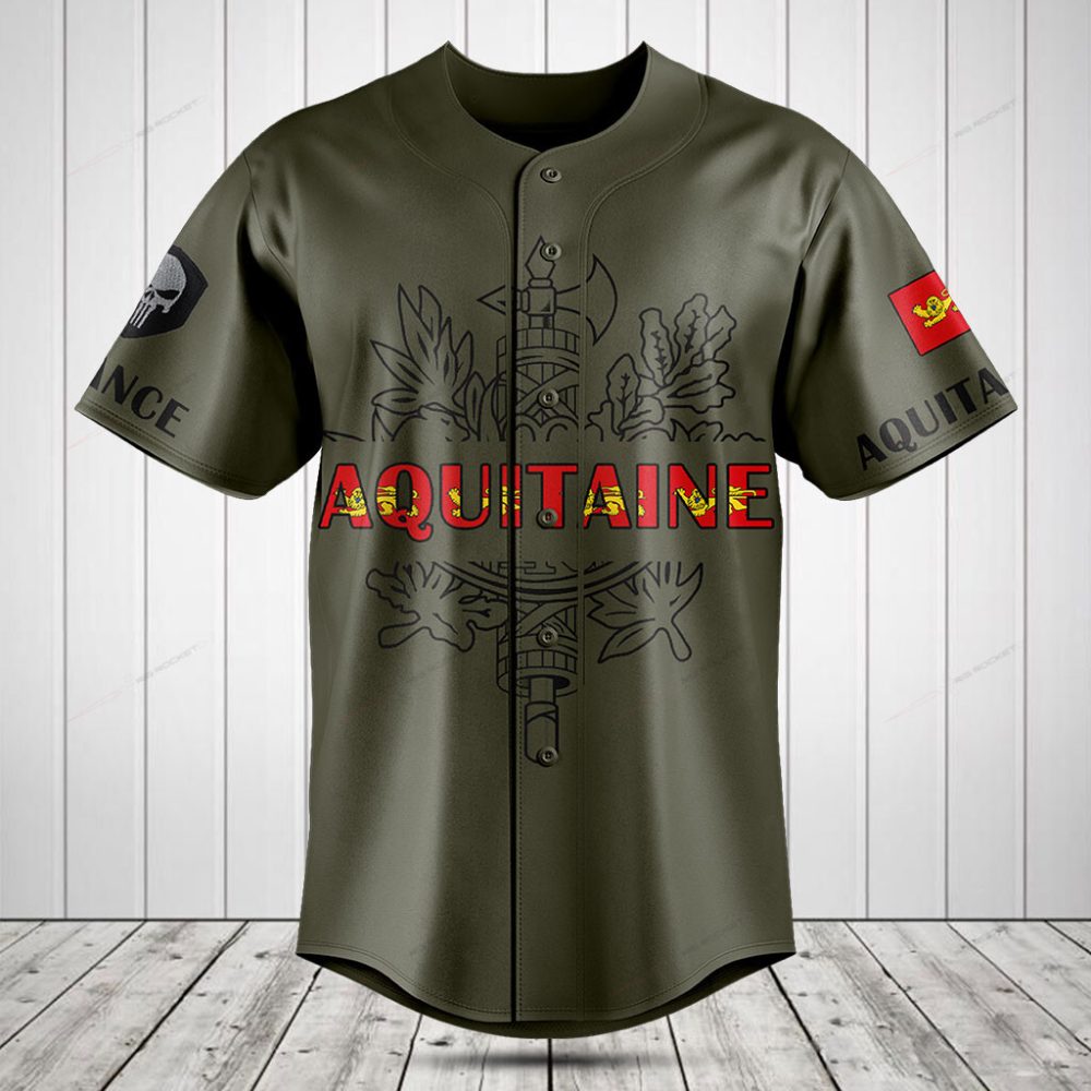 Stylish Aquitaine Baseball Jersey - Unique Design, High-Quality Fabric, Perfect Gift!