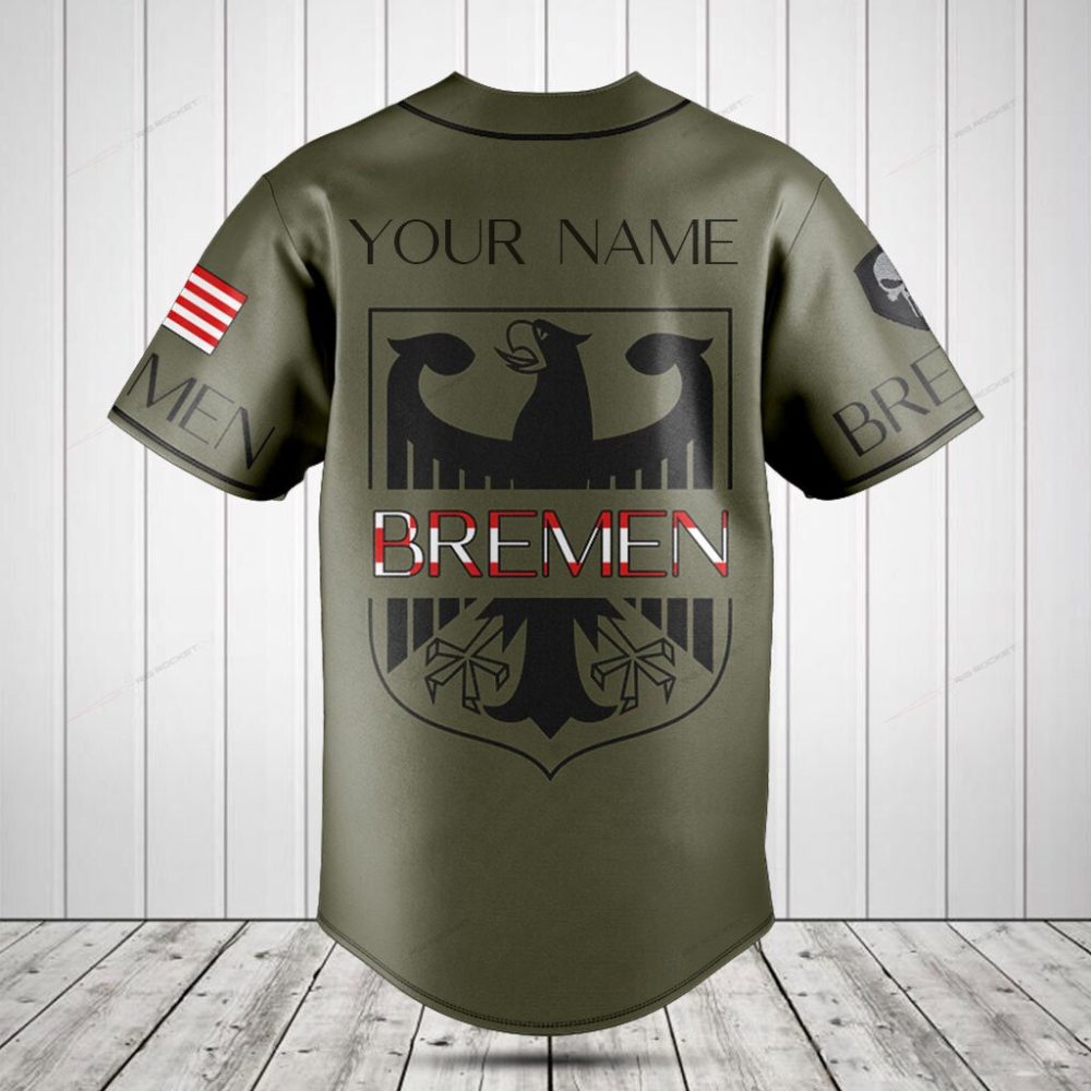Stylish Bremen Baseball Jersey - Eagle Crest Design, Perfect For Sports &amp; Casual Wear