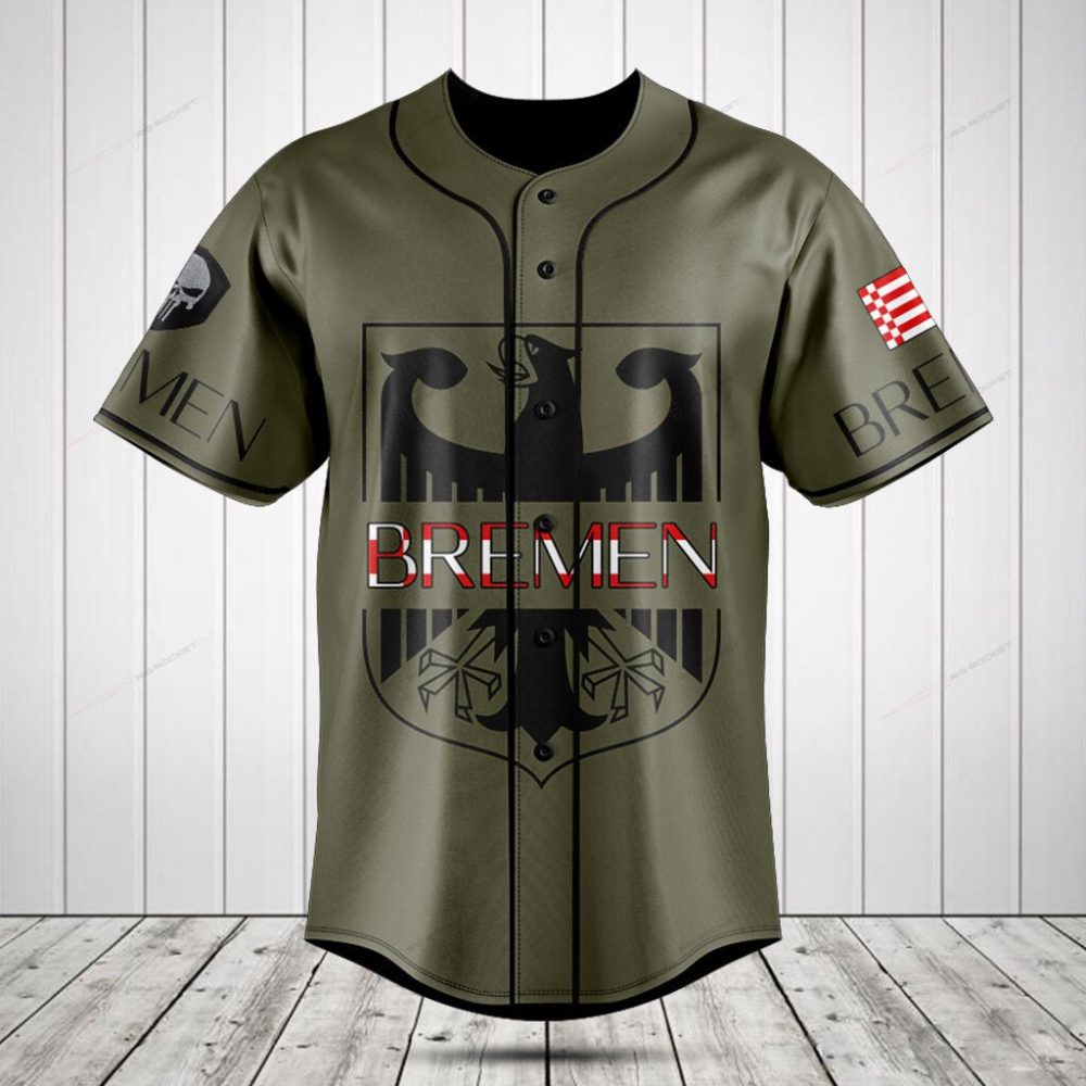 Stylish Bremen Baseball Jersey - Eagle Crest Design, Perfect For Sports &amp; Casual Wear