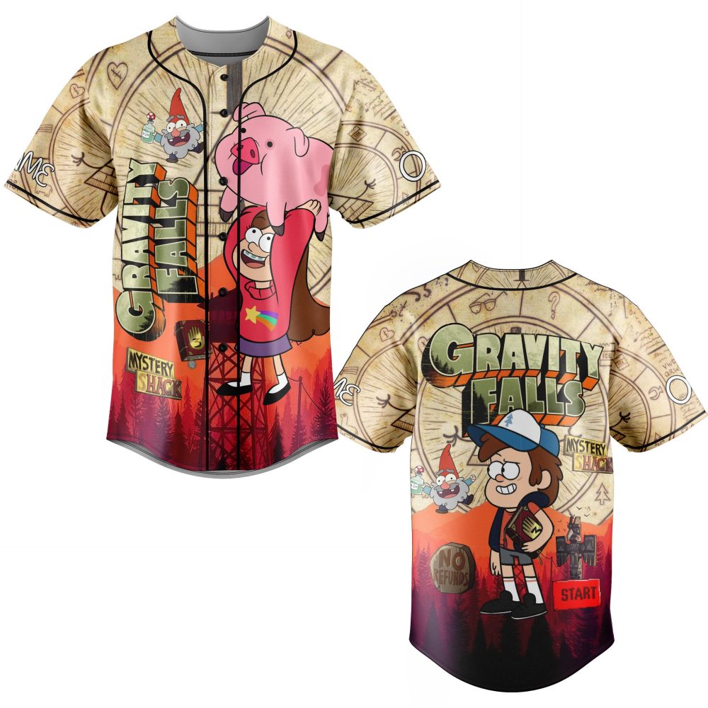 Gravity Falls Baseball Jersey - Mystery Shack Design , Unisex Cartoon Fan Gear , Fun &amp; Stylish Apparel