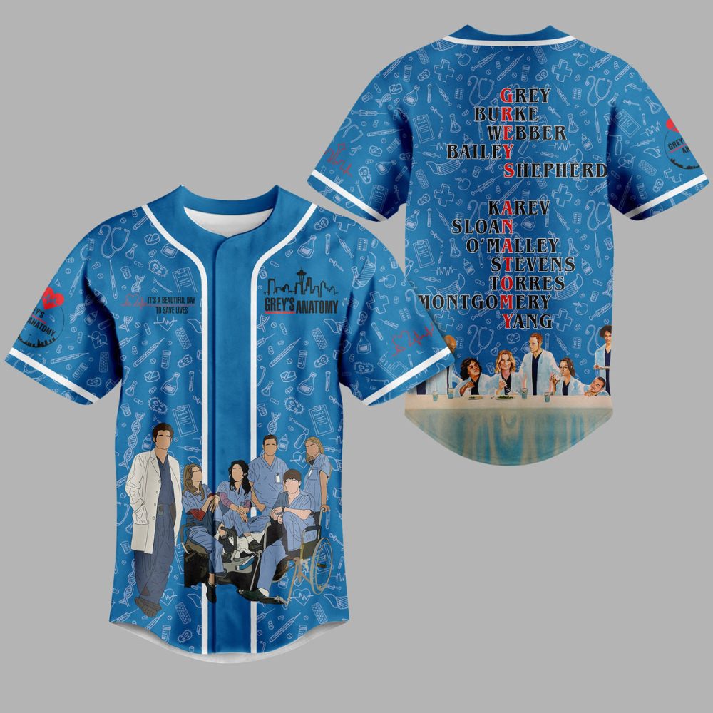 Grey'S Anatomy Baseball Jersey - Iconic Characters &amp; Design - Perfect Gift For Fans!
