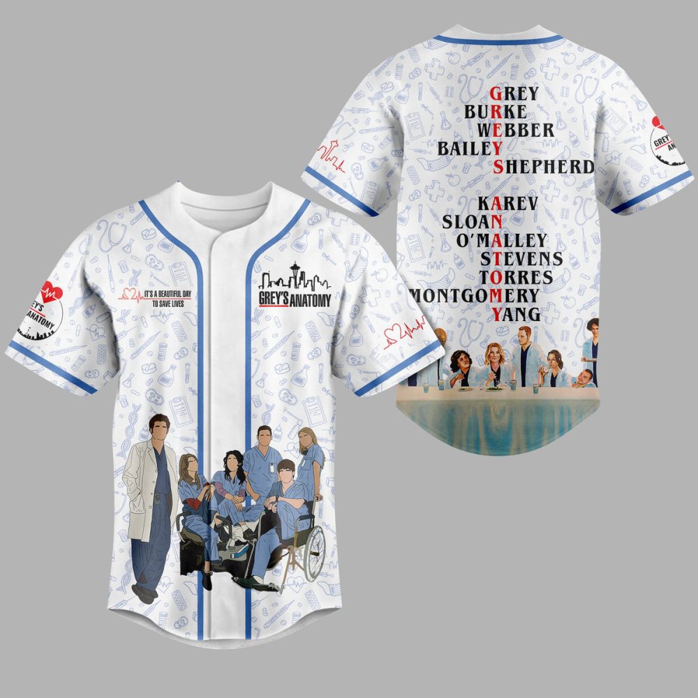 Grey'S Anatomy Baseball Jersey - Iconic Characters &amp; Design - Perfect Gift For Fans!