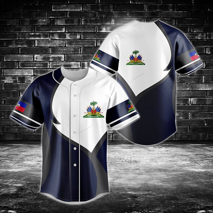Haiti Flag Baseball Jersey - Stylish Athletic Wear For Fans &amp; Athletes
