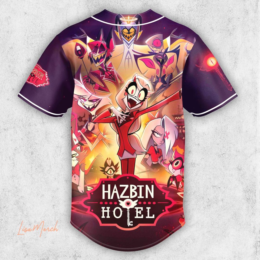 Hazbin Hotel Baseball Jersey - Vibrant Anime Design For Fans - Limited Edition!